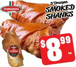 Farmer Jack's D'orsogna smoked shanks offer