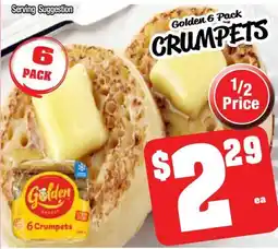 Farmer Jack's Golden crumpets offer