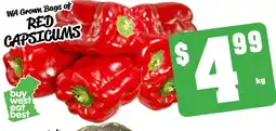 Farmer Jack's Wa grown bags of red capsicums offer