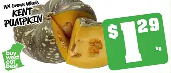 Farmer Jack's Wa grown whole kent pumpkin offer