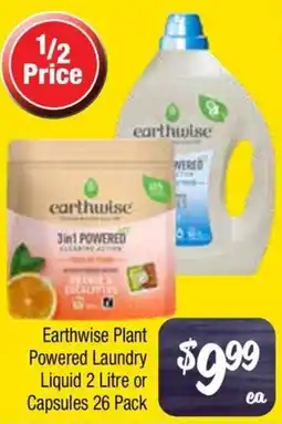 Farmer Jack's Earthwise plant powered laundry liquid 2 litre or capsules 26 pack offer
