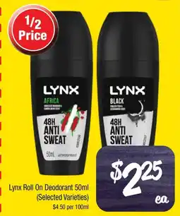Farmer Jack's Lynx Roll On Deodorant offer
