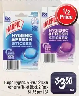 Farmer Jack's Harpic hygenic & fresh sticker adhesive toilet block offer