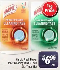 Farmer Jack's Harpic fresh power toilet cleaning tabs offer