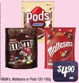 Farmer Jack's M&M's, Maltesers or Pods offer