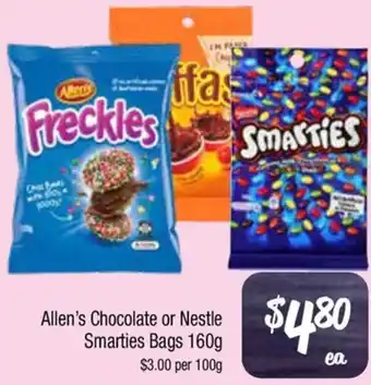 Farmer Jack's Allen's Chocolate or Nestle Smarties Bags offer