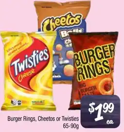 Farmer Jack's Burger Rings, Cheetos or Twisties offer