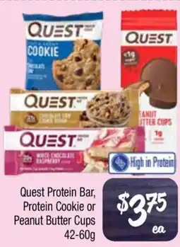 Farmer Jack's Quest Protein Bar Protein Cookie or Peanut Butter Cups offer