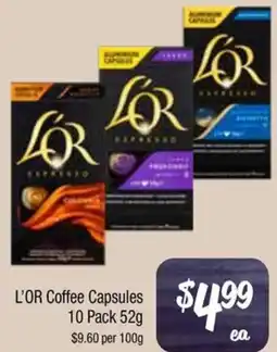 Farmer Jack's L'OR Coffee Capsules offer