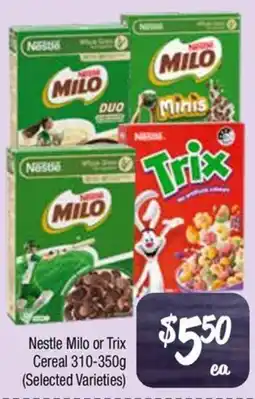 Farmer Jack's Nestle Milo or Trix Cereal offer