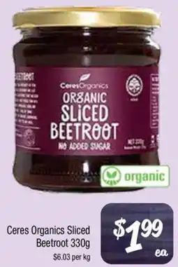 Farmer Jack's Ceres Organics Sliced Beetroot offer