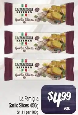 Farmer Jack's La Famiglia Garlic Slices offer