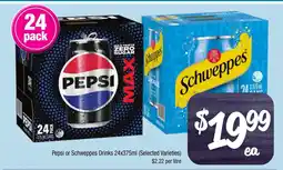 Farmer Jack's Pepsi or Schweppes Drinks offer