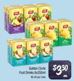 Farmer Jack's Golden Circle Fruit Drinks offer