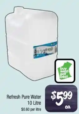 Farmer Jack's Refresh pure water offer