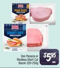 Farmer Jack's Don Pansize or Rindless Short Cut Bacon offer