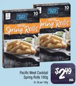 Farmer Jack's Pacific West Cocktail Spring Rolls offer