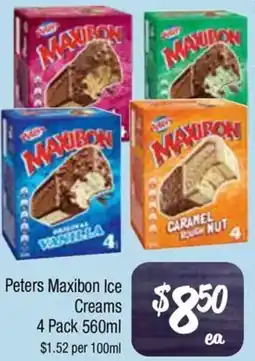 Farmer Jack's Peters Maxibon Ice Creams offer