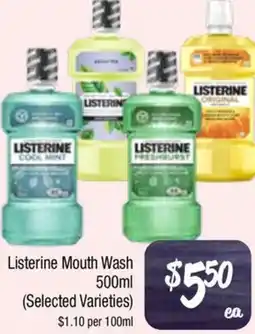Farmer Jack's Listerine Mouth Wash offer