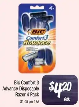 Farmer Jack's Bic Comfort 3 Advance Disposable offer
