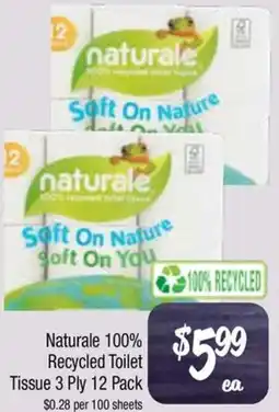 Farmer Jack's Naturale 100% Recycled Toilet Tissue 3 Ply 12 Pack offer