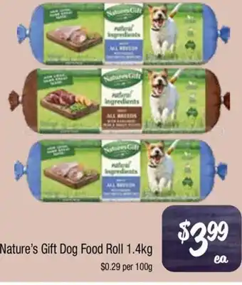 Farmer Jack's Nature's Gift Dog Food Roll offer