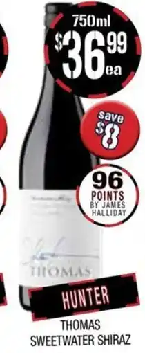 Farmer Jack's Thomas sweetwater shiraz offer