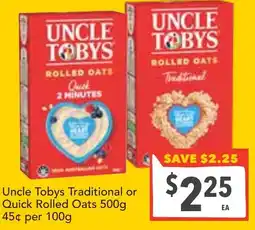 Supa Valu Uncle Tobys Traditional or Quick Rolled Oats offer