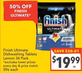 Supa Valu Finish ultimate dishwashing tablets lemon offer