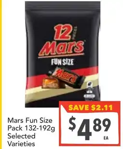 Supa Valu Mars Fun Size Pack offer