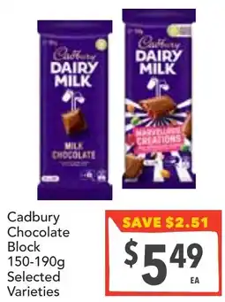Supa Valu Cadbury chocolate block offer