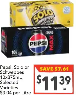 Supa Valu Pepsi, Solo or Schweppes offer
