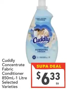 Supa Valu Cuddly Concentrate Fabric Conditioner offer