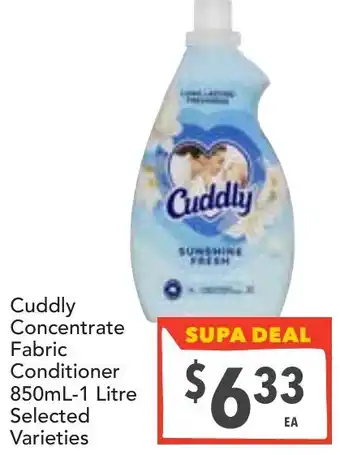 Supa Valu Cuddly Concentrate Fabric Conditioner offer