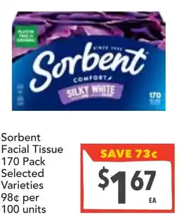 Supa Valu Sorbent Facial Tissue offer
