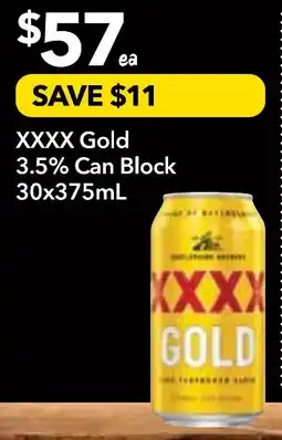 XXXX Gold 3.5% Can Block