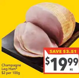 Supa Valu Champagne Leg Ham offer