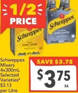 Supa Valu Schweppes Mixers offer
