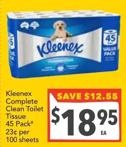 Supa Valu Kleenex Complete Clean Toilet Tissue offer