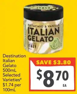 Supa Valu Destination Italian Gelato offer