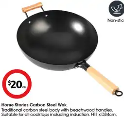 Coles Home Stories Carbon Steel Wok offer