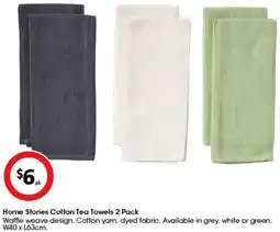 Coles Home Stories Cotton Tea Towels 2 Pack offer