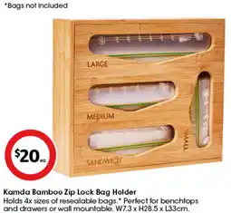Coles Kamda Bamboo Zip Lock Bag Holder offer
