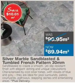Nuway Silver Marble Sandblasted & Tumbled French Pattern offer