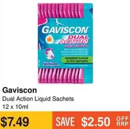 Chempro Gaviscon Dual Action Liquid Sachets offer