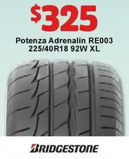 Jax Tyres Potenza Adrenalin RE003 offer