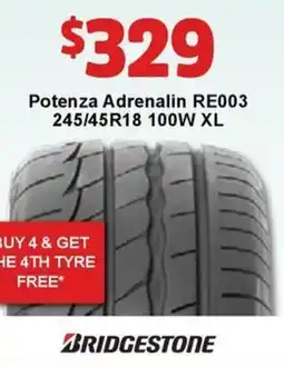Jax Tyres Potenza Adrenalin RE003 offer