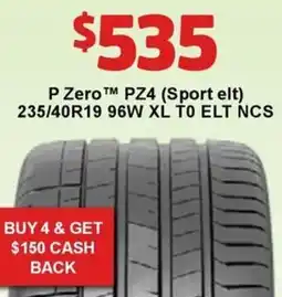 Jax Tyres P Zero™ PZ4 Sport elt offer