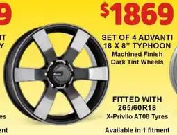 Jax Tyres TYPHOON Machined Finish Dark Tint Wheels offer