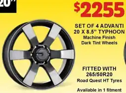 Jax Tyres TYPHOON Machine Finish Dark Tint Wheels offer